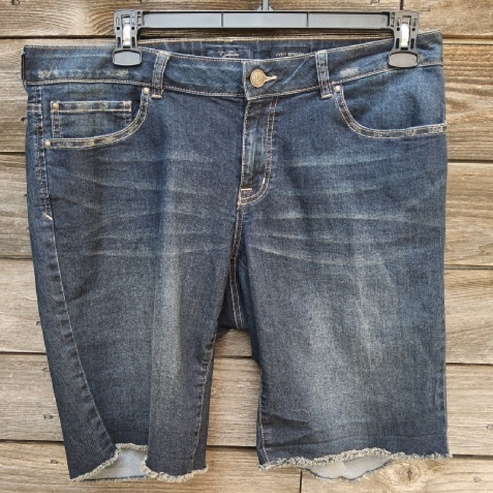 Jessica Simpson Dark Wash Denim Cutoff Bermuda Shorts Size 18W